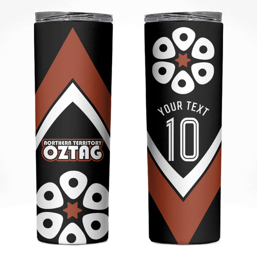 Personalised Northern Territory Oztag Skinny Tumbler Aboriginal Dot Art Australian Sports
