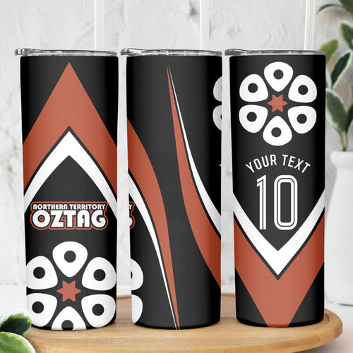 Personalised Northern Territory Oztag Skinny Tumbler Aboriginal Dot Art Australian Sports