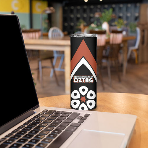 Personalised Northern Territory Oztag Skinny Tumbler Aboriginal Dot Art Australian Sports