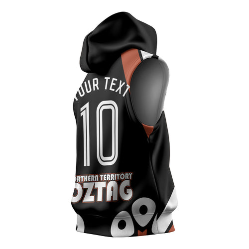 Personalised Northern Territory Oztag Sleeveless Hoodie Aboriginal Dot Art Australian Sports