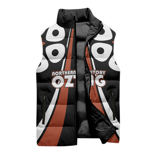 Personalised Northern Territory Oztag Sleeveless Puffer Jacket Aboriginal Dot Art Australian Sports