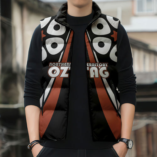 Personalised Northern Territory Oztag Sleeveless Puffer Jacket Aboriginal Dot Art Australian Sports