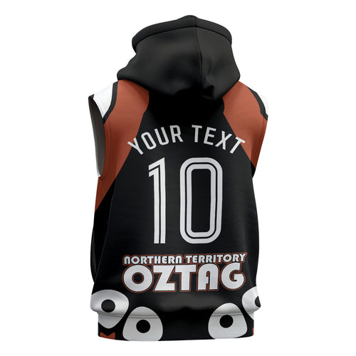 Personalised Northern Territory Oztag Sleeveless Zip Hoodie Aboriginal Dot Art Australian Sports