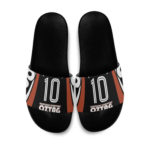 Personalised Northern Territory Oztag Slide Sandals Aboriginal Dot Art Australian Sports