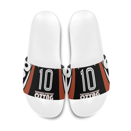 Personalised Northern Territory Oztag Slide Sandals Aboriginal Dot Art Australian Sports