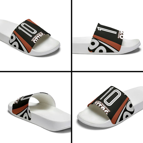 Personalised Northern Territory Oztag Slide Sandals Aboriginal Dot Art Australian Sports