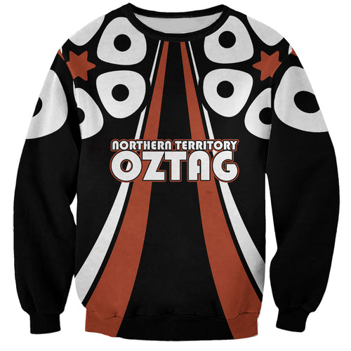 Personalised Northern Territory Oztag Sweatshirt Aboriginal Dot Art Australian Sports