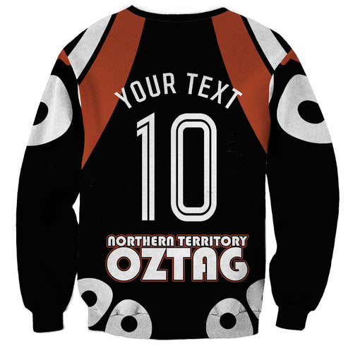 Personalised Northern Territory Oztag Sweatshirt Aboriginal Dot Art Australian Sports