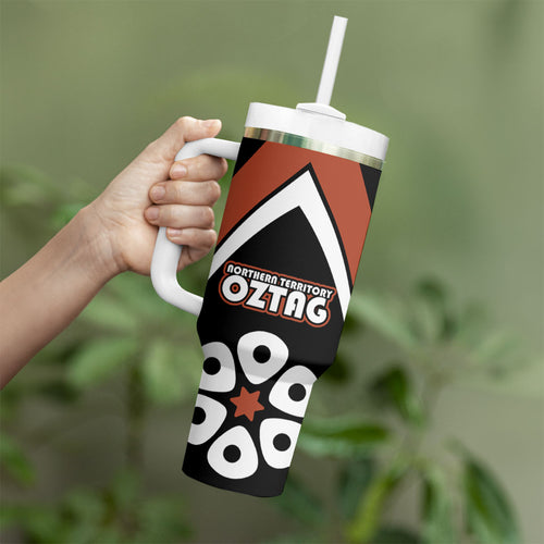 Personalised Northern Territory Oztag Tumbler With Handle Aboriginal Dot Art Australian Sports
