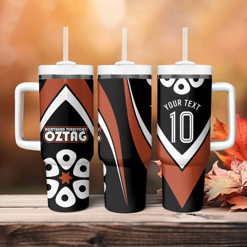 Personalised Northern Territory Oztag Tumbler With Handle Aboriginal Dot Art Australian Sports
