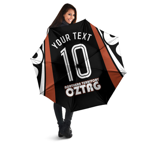 Personalised Northern Territory Oztag Umbrella Aboriginal Dot Art Australian Sports