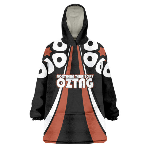 Personalised Northern Territory Oztag Wearable Blanket Hoodie Aboriginal Dot Art Australian Sports