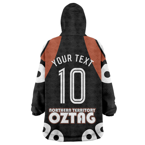 Personalised Northern Territory Oztag Wearable Blanket Hoodie Aboriginal Dot Art Australian Sports