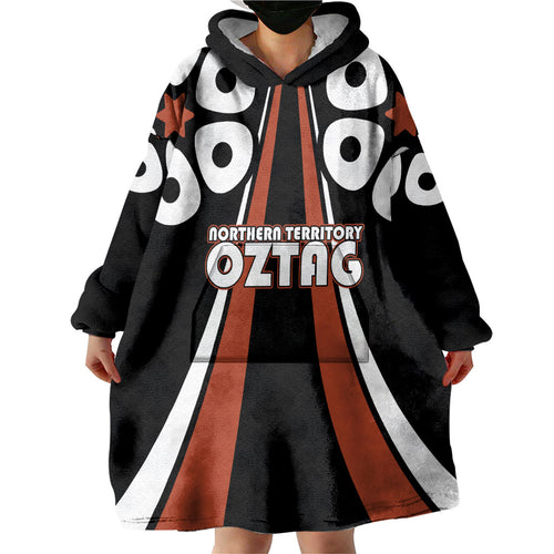 Personalised Northern Territory Oztag Wearable Blanket Hoodie Aboriginal Dot Art Australian Sports