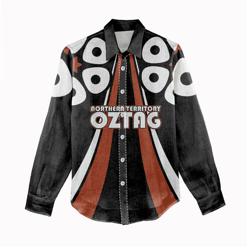 Personalised Northern Territory Oztag Women Casual Shirt Aboriginal Dot Art Australian Sports