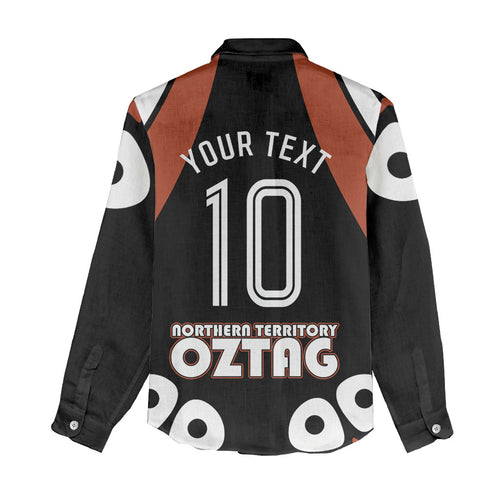 Personalised Northern Territory Oztag Women Casual Shirt Aboriginal Dot Art Australian Sports