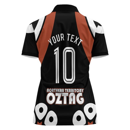 Personalised Northern Territory Oztag Women Polo Shirt Aboriginal Dot Art Australian Sports