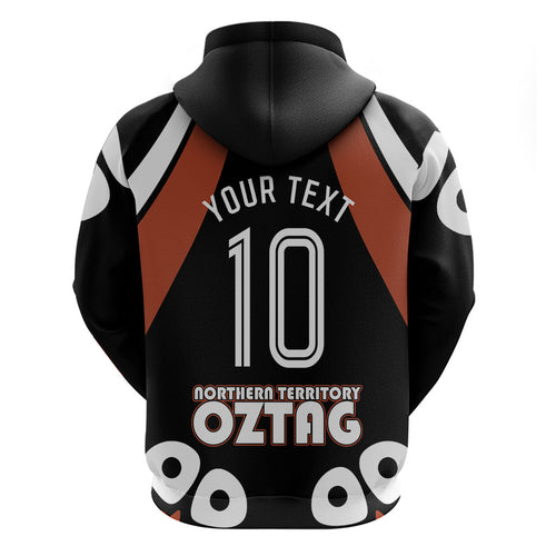 Personalised Northern Territory Oztag Zip Hoodie Aboriginal Dot Art Australian Sports