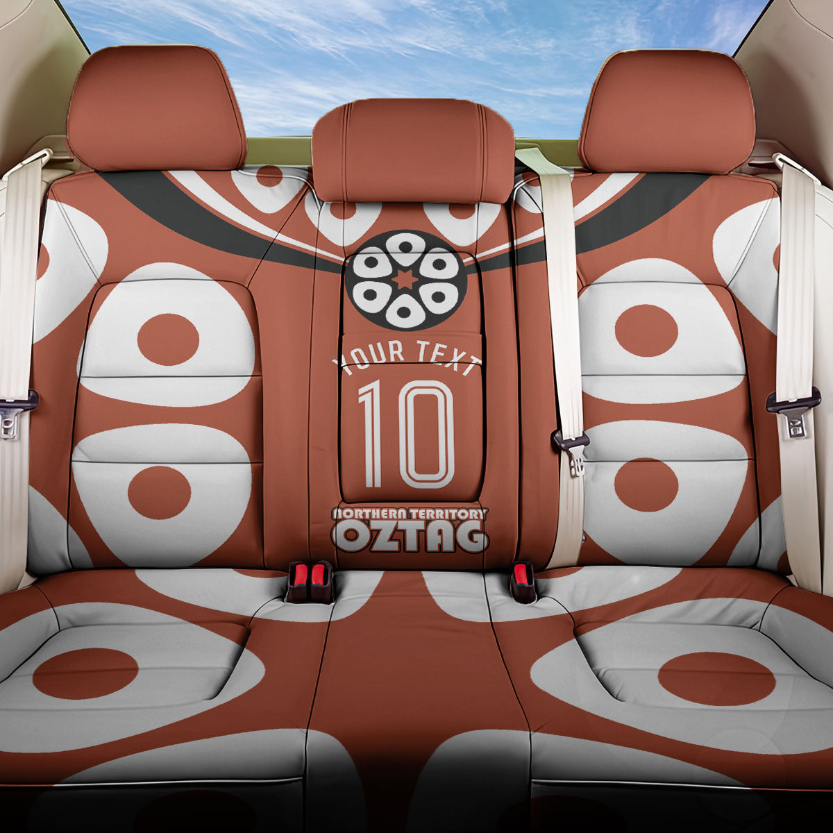 Personalized Northern Territory Oztag Back Car Seat Cover Dynamic Geometric Star Graphic