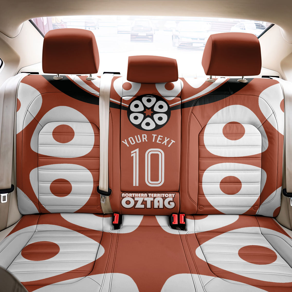 Personalized Northern Territory Oztag Back Car Seat Cover Dynamic Geometric Star Graphic