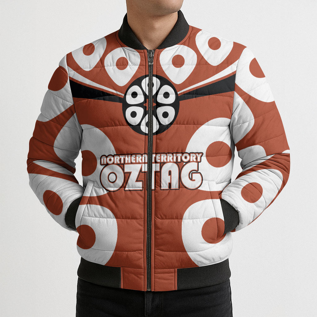Personalized Northern Territory Oztag Bomber Puffer Jacket Dynamic Geometric Star Graphic