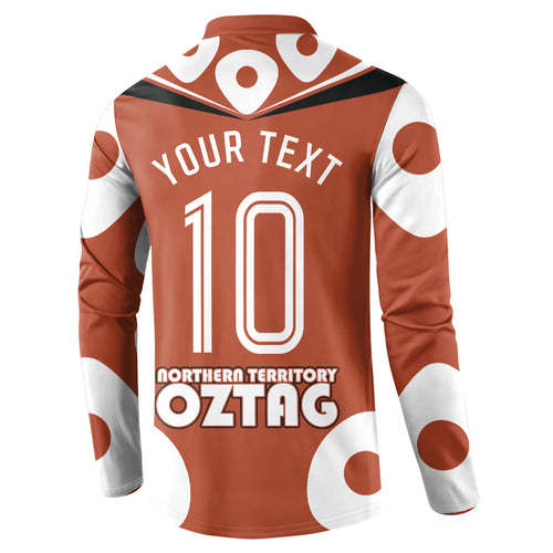 Personalized Northern Territory Oztag Button Sweatshirt Dynamic Geometric Star Graphic
