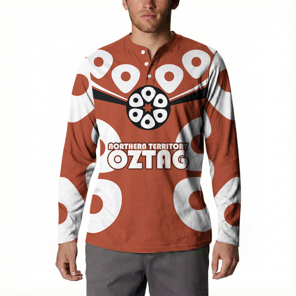 Personalized Northern Territory Oztag Button Sweatshirt Dynamic Geometric Star Graphic