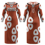 Personalized Northern Territory Oztag Couples Matching Long Sleeve Bodycon Dress and Hawaiian Shirt Dynamic Geometric Star Graphic