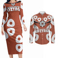Personalized Northern Territory Oztag Couples Matching Long Sleeve Bodycon Dress and Long Sleeve Button Shirt Dynamic Geometric Star Graphic