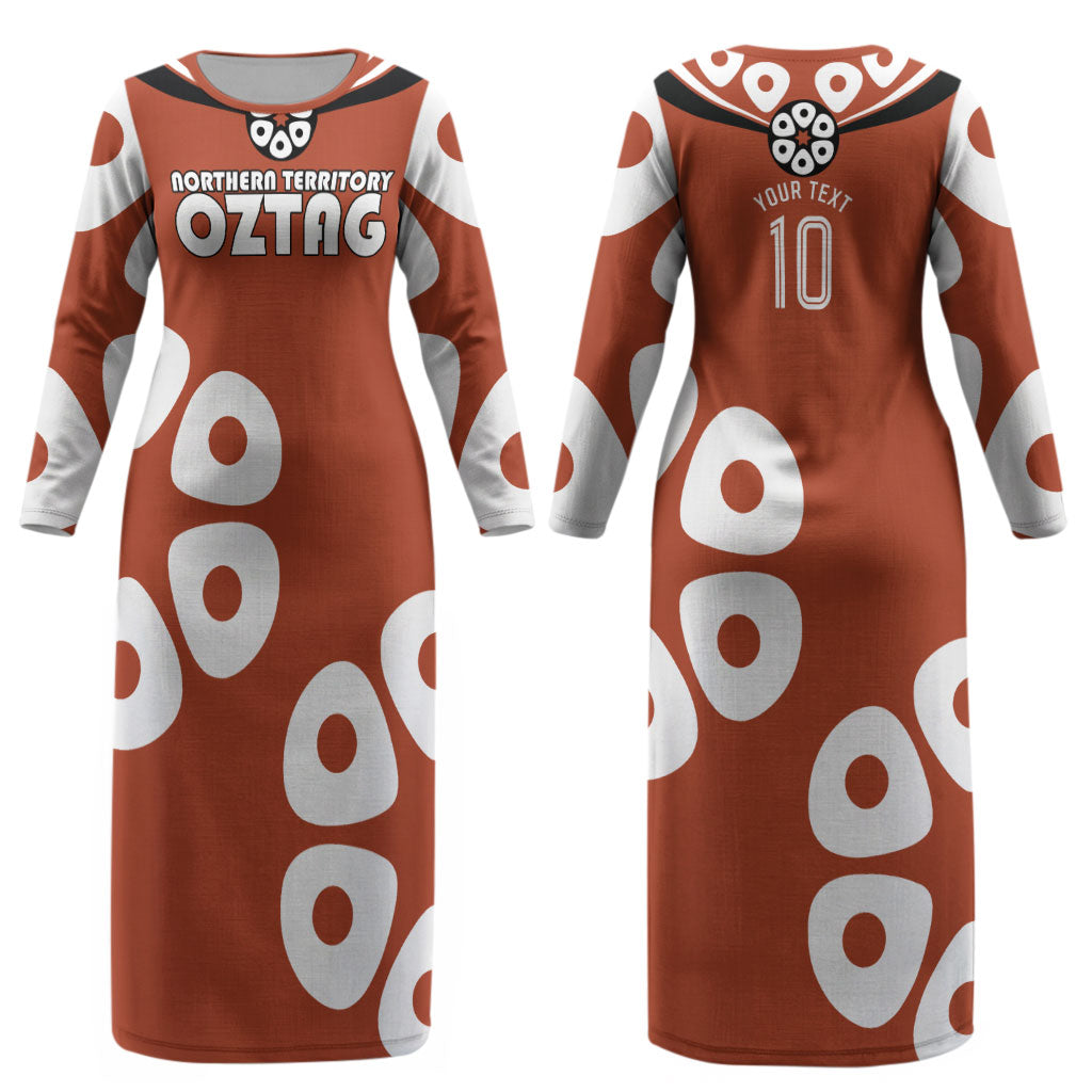 Personalized Northern Territory Oztag Couples Matching Long Sleeve Bodycon Dress and Long Sleeve Button Shirt Dynamic Geometric Star Graphic