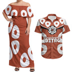 Personalized Northern Territory Oztag Couples Matching Off Shoulder Maxi Dress and Hawaiian Shirt Dynamic Geometric Star Graphic