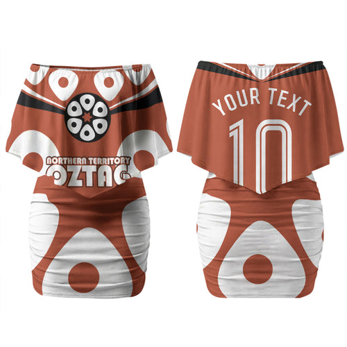 Personalized Northern Territory Oztag Couples Matching Off Shoulder Short Dress and Hawaiian Shirt Dynamic Geometric Star Graphic