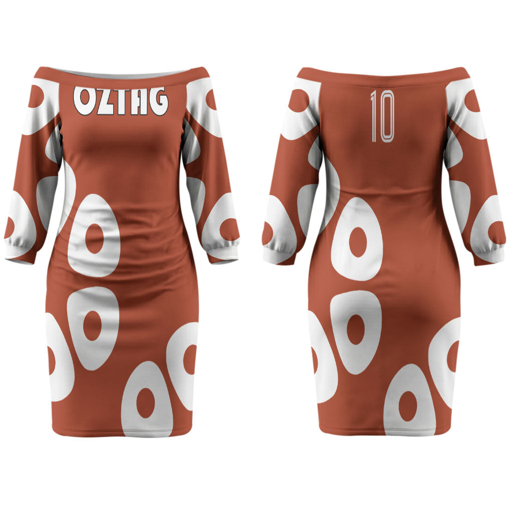 Personalized Northern Territory Oztag Couples Matching Off The Shoulder Long Sleeve Dress and Long Sleeve Button Shirt Dynamic Geometric Star Graphic
