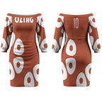 Personalized Northern Territory Oztag Couples Matching Off The Shoulder Long Sleeve Dress and Long Sleeve Button Shirt Dynamic Geometric Star Graphic