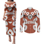 Personalized Northern Territory Oztag Couples Matching Puletasi and Long Sleeve Button Shirt Dynamic Geometric Star Graphic