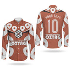 Personalized Northern Territory Oztag Couples Matching Puletasi and Long Sleeve Button Shirt Dynamic Geometric Star Graphic