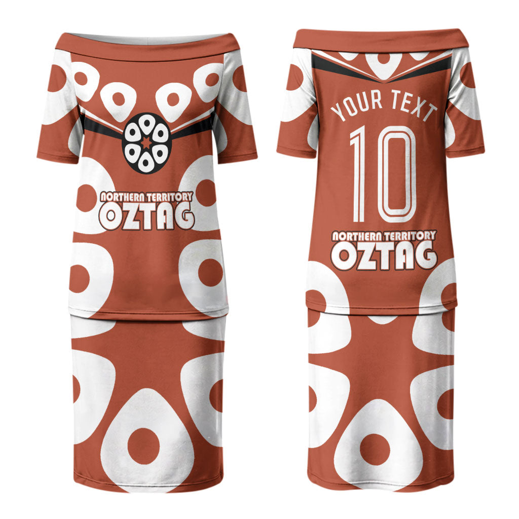 Personalized Northern Territory Oztag Couples Matching Puletasi and Long Sleeve Button Shirt Dynamic Geometric Star Graphic