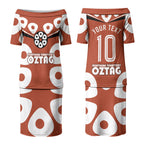 Personalized Northern Territory Oztag Couples Matching Puletasi and Long Sleeve Button Shirt Dynamic Geometric Star Graphic