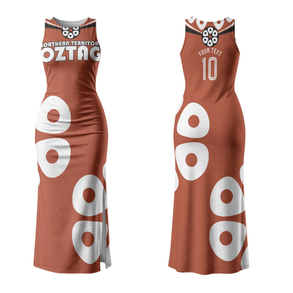 Personalized Northern Territory Oztag Couples Matching Tank Maxi Dress and Long Sleeve Button Shirt Dynamic Geometric Star Graphic