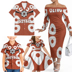 Personalized Northern Territory Oztag Family Matching Off The Shoulder Long Sleeve Dress and Hawaiian Shirt Dynamic Geometric Star Graphic