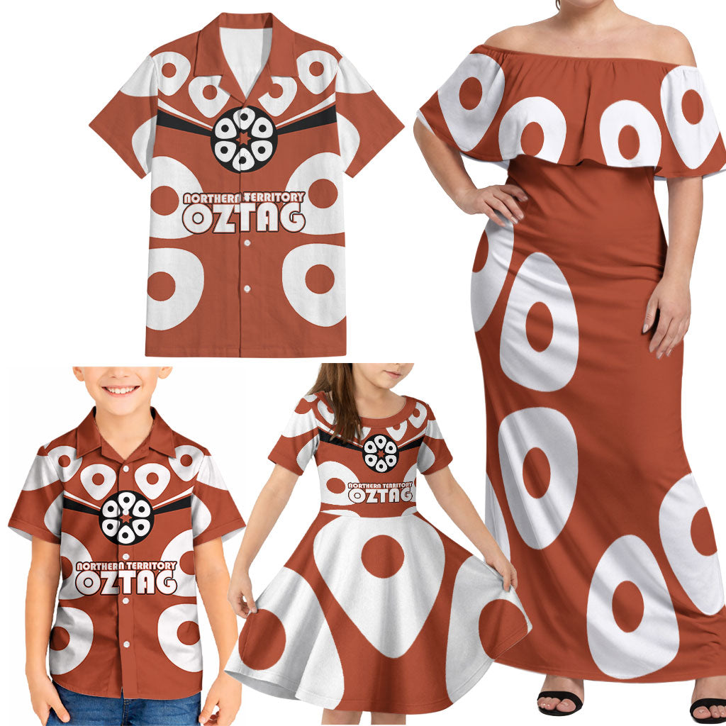 Personalized Northern Territory Oztag Family Matching Off Shoulder Maxi Dress and Hawaiian Shirt Dynamic Geometric Star Graphic