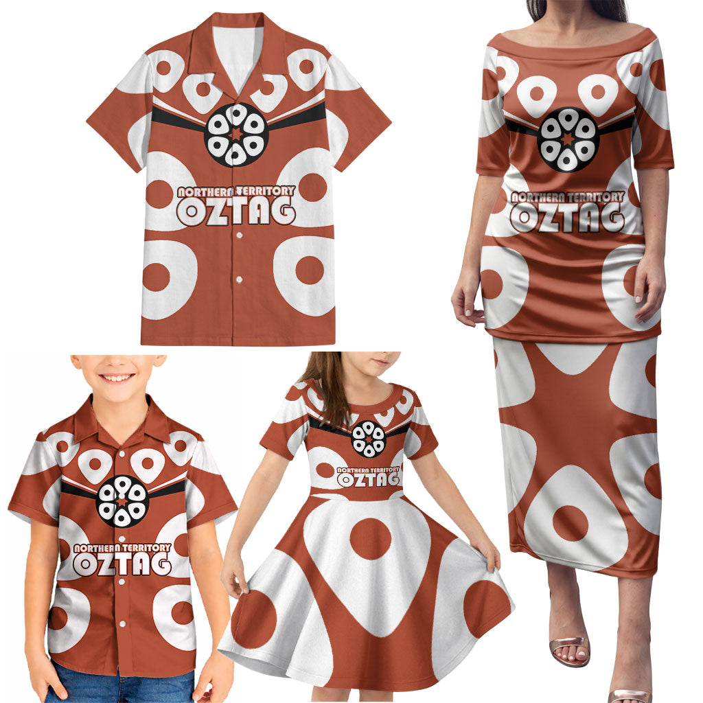 Personalized Northern Territory Oztag Family Matching Puletasi and Hawaiian Shirt Dynamic Geometric Star Graphic