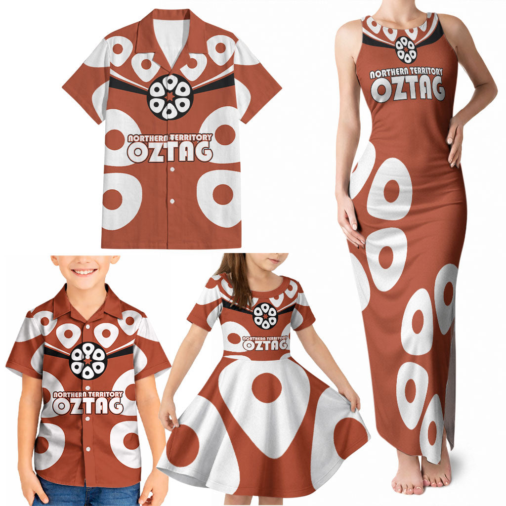 Personalized Northern Territory Oztag Family Matching Tank Maxi Dress and Hawaiian Shirt Dynamic Geometric Star Graphic