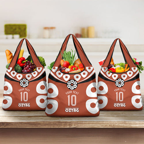Personalized Northern Territory Oztag Grocery Bag Dynamic Geometric Star Graphic