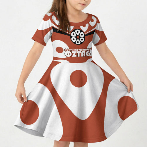 Personalized Northern Territory Oztag Kid Short Sleeve Dress Dynamic Geometric Star Graphic