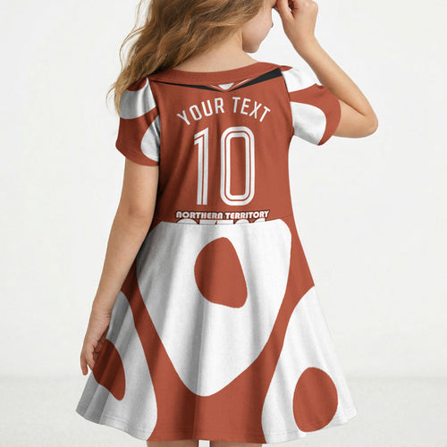 Personalized Northern Territory Oztag Kid Short Sleeve Dress Dynamic Geometric Star Graphic