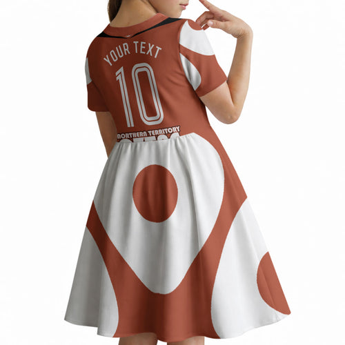 Personalized Northern Territory Oztag Kid Short Sleeve Dress Dynamic Geometric Star Graphic