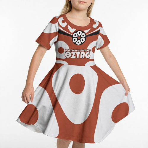Personalized Northern Territory Oztag Kid Short Sleeve Dress Dynamic Geometric Star Graphic
