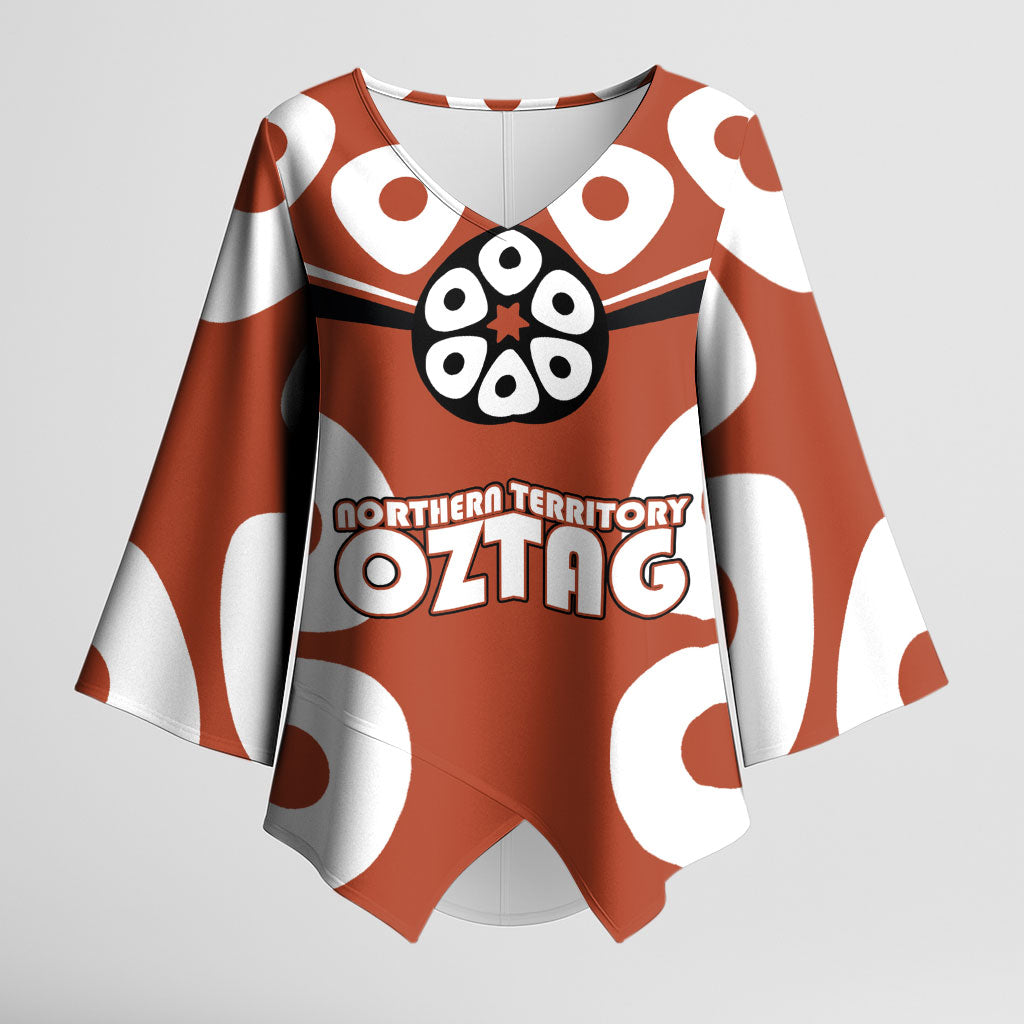 Personalized Northern Territory Oztag Kimono Sleeve Blouse Dynamic Geometric Star Graphic