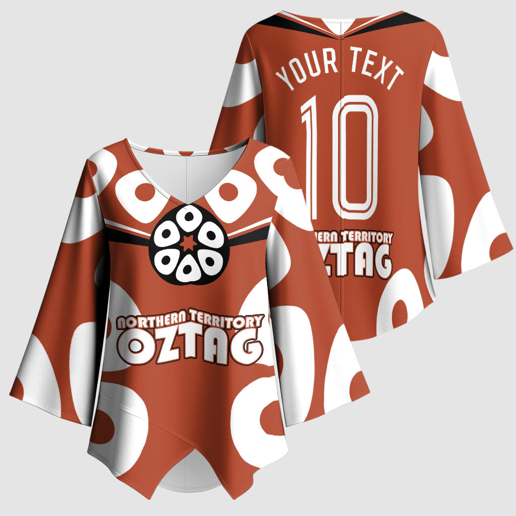 Personalized Northern Territory Oztag Kimono Sleeve Blouse Dynamic Geometric Star Graphic